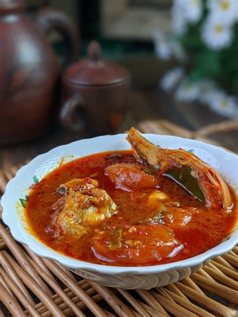 Malaysia Hot Spicy And Sour Fish Chicken Called Asam Pedas Stock Image