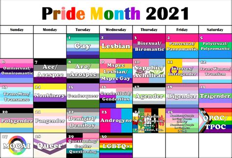 Customized Sierra Feb Calendar Lgbt Pride Month Calendar Daily