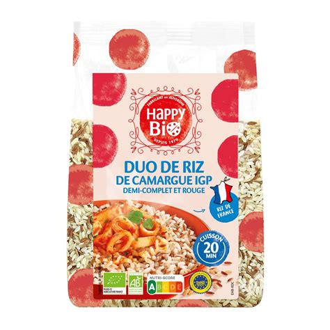 Happy Bio Duo De Riz De Camargue Igp Demi Complet Et Rouge G Pas Cher Auchan Fr