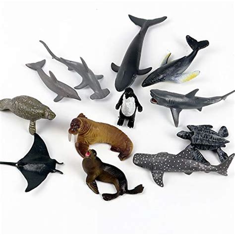 Buy 12 Pack Mini Ocean Animal Figures Plastic Educational Sea Creature