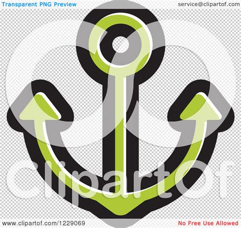 Clipart Of A Green Nautical Anchor Icon Royalty Free Vector