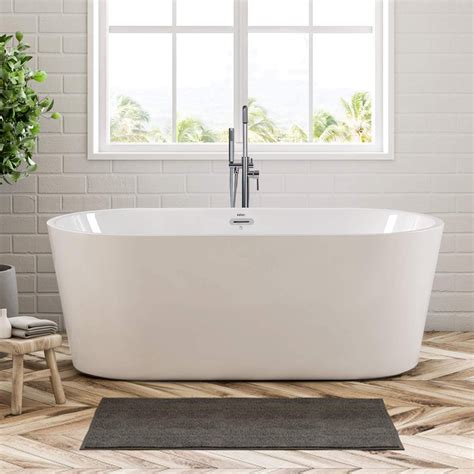 Ferdy Shangri La 59 Acrylic Freestanding Bathtub Classic Oval Shape Acrylic Freestanding Tub