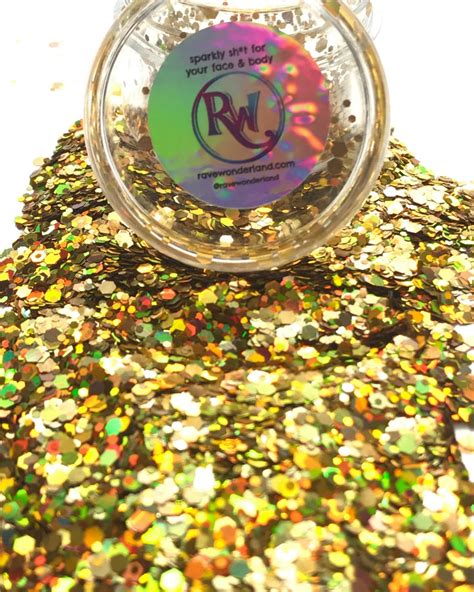 Iridescent Gold Chunk Body And Face Festival Glitter Large 15 Grams