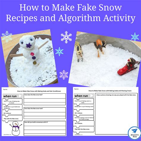 How To Make Fake Snow Recipes And Algorithm Activity