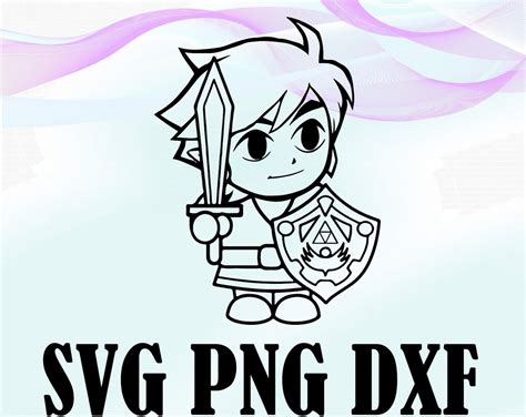 Zelda Link Chibi Outline Svg Dxf Png Zelda Svg Dxf Png Etsy