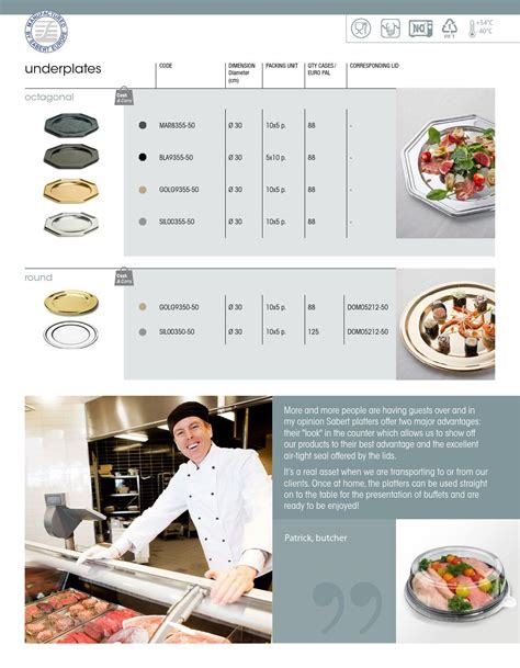 Contact our customer care representatives to find out what our service schedule is in your location. Food Service Catalogue by Sabert Corporation Europe - Issuu