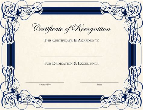 Certificate Template Designs Recognition Docs Certificate Of