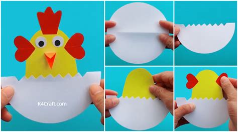 Easter Hatching Chick Paper Craft For Kids Step By Step Tutorial K4