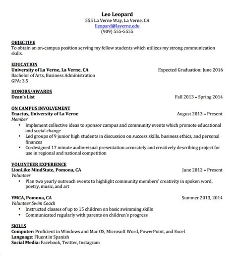 Or southeast asia (summer only). 10+ Best Resume Templates for Students in University | Sample Templates