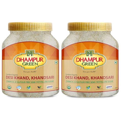 dhampurgreen organic desi khand khandsari 1 5kg 750g x 2 units desi natural khand chemical