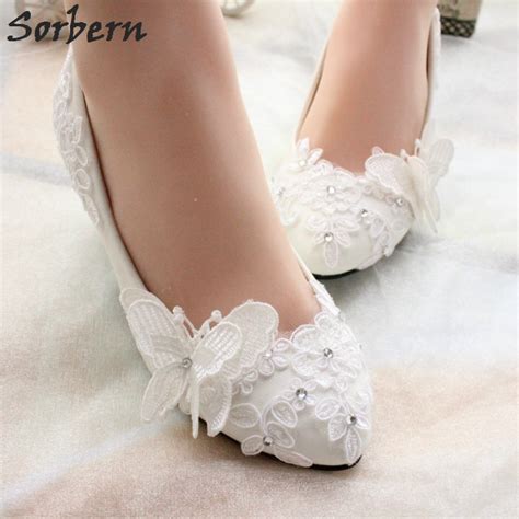 Sorbern Butterfly Flowers Flat Wedding Shoes Slip On Flat Shoes Women
