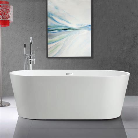 Vanity Art Bordeaux 59 In Acrylic Flatbottom Freestanding Bathtub In