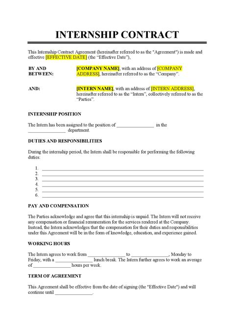 Intern Offer Letter Template Free Download Easy Legal Docs