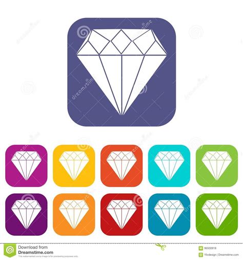 Diamond Icons Set Stock Vector Illustration Of Luxury 96500918