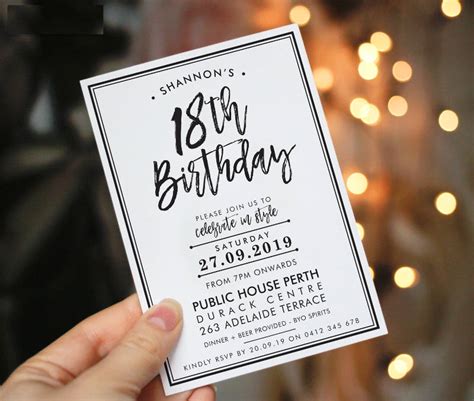 Example Of Invitation Card For 18th Birthday Design Talk