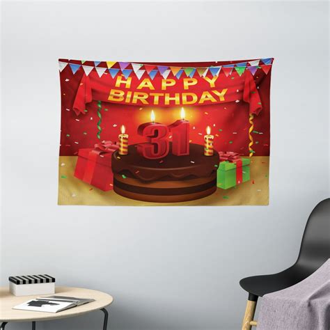 31st Birthday Decorations Tapestry Colorful Vibrant Party Set Up Ts