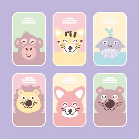 Baby Animals Cards 4800094 Vector Art At Vecteezy