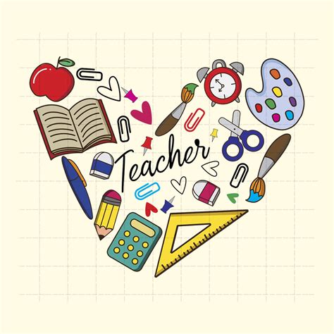 Teacher Heart Svg File Teacher Appreciation Svg School | Etsy