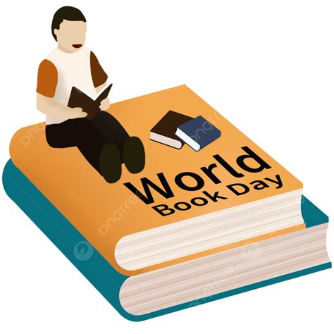 Kid Reading A Book Clipart Hd Png World Book Day Illustration With Man