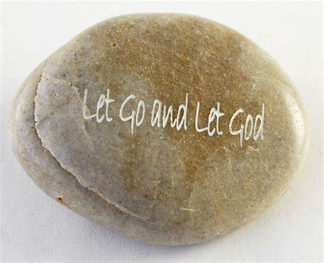 Let Go And Let God Engraved River Rock Inspirational Word Etsy Rock