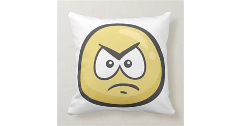 Emoji Angry Face Throw Pillow Zazzle
