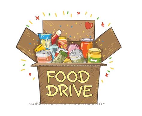 Food Drive Charity Movement Logo Vector Illustration Stock Vector