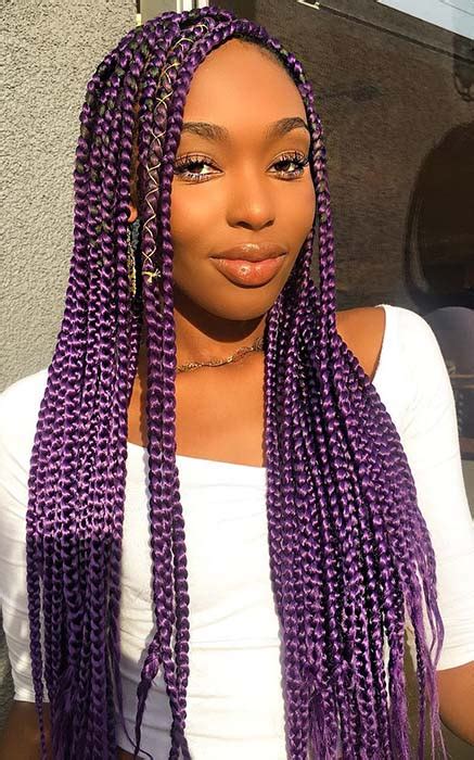 The style features individual plaits, which are created by sectioning off hair into small squares and braiding from the roots. 23 Best Long Box Braids Hairstyles and Ideas | StayGlam