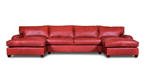 Cococo Home Lexington Double Chaise Leather Sectional Made In Usa
