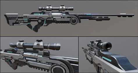 Artstation Sci Fi Sniper Rifle Black Future Design