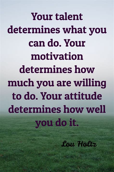 Lou Holtz Your Talent Determines What You Can Do Your Motivation