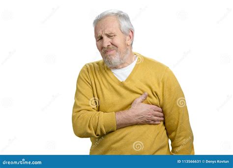 Portrait Of Man With Sudden Heart Stroke Stock Image Image Of