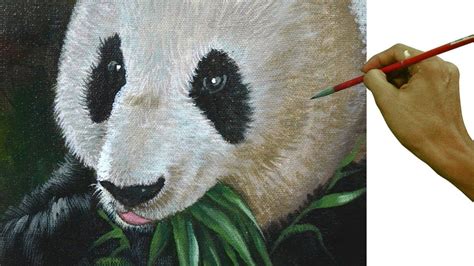 Acrylic Painting Tutorial How To Paint Realistic Portrait Of Panda Bear