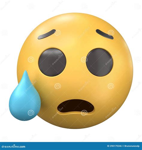 Emoji Crying 3D Illustration Isolated on a White Background Stock