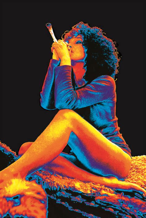 Joint Smoking Girl Retro Art Blacklight Poster X Ebay