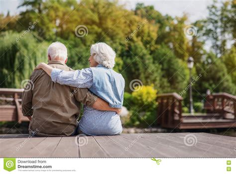 Mature Man And Woman Enjoying Nature View Stock Photo