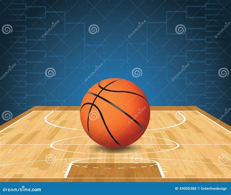 Basketball Court And Ball Tournament Illustration Stock Vector
