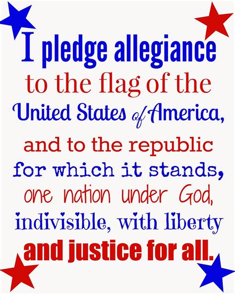It was given publicity through the official program of the national public schools celebration of. Free 4th of July Printable of the Pledge of Allegiance ...