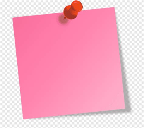 Pink Sticky Note With Orange Board Pin Illustration Post It Note Paper