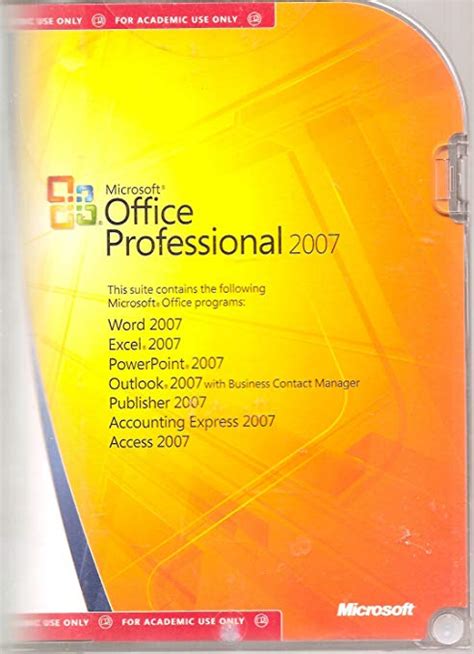 Microsoft Office Professional 2007 D41sr8pjn9 Horizons Pechefr