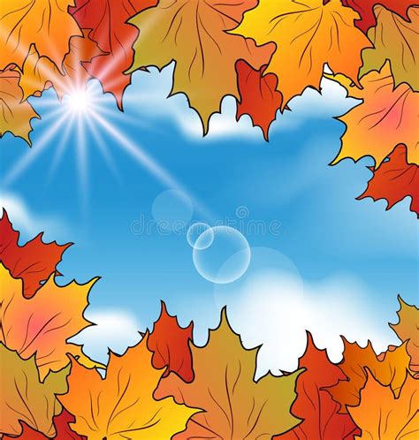 Flying Autumn Orange Maple Leaves Stock Vector Illustration Of Autumn
