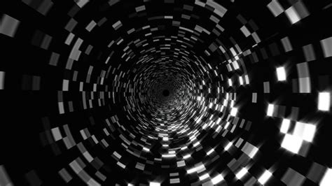 túnel de tecnología abstracta con partículas brillantes moviéndose en el espacio virtual