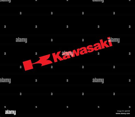 Kawasaki Heavy Industries Logotipo Rotado Fondo Negro Fotografía De
