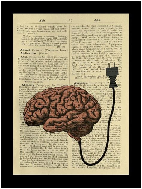 Brain Unplugged Steampunk Curiosity Anatomy Dictionary Print Etsy