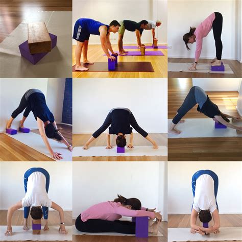 Forward Bends Using A Yoga Block Ioga Flexibilidade Alongamento