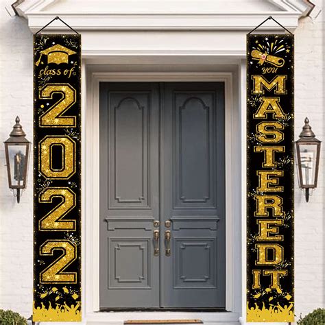 Buy 2022 Graduation Porch Sign Class Of 2022 Decorations Black Gold