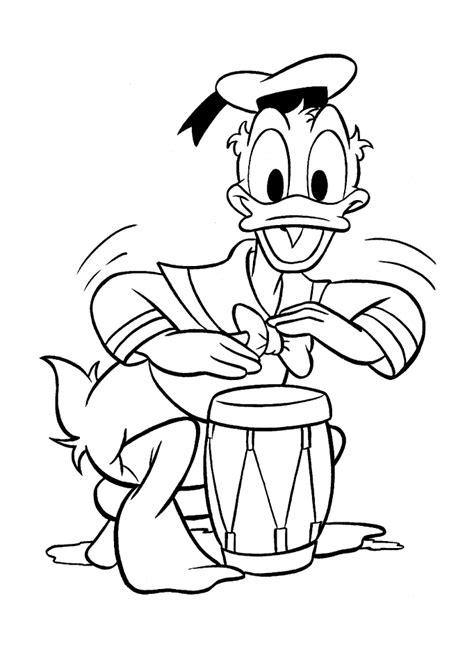 Younger ducks, or ducklings, are so soft. Donald Duck coloring pages to download and print for free