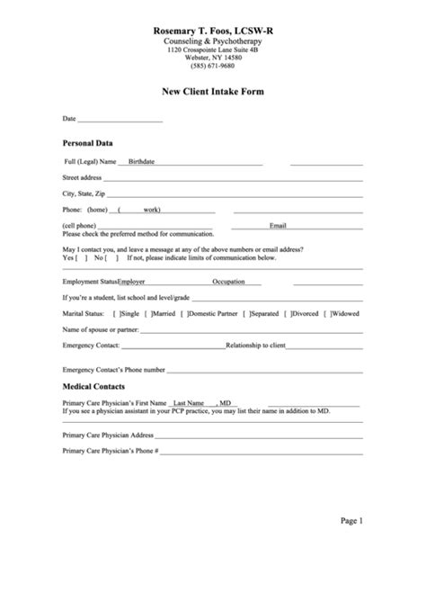 Search for small business for matching templates. New Client Intake Form printable pdf download