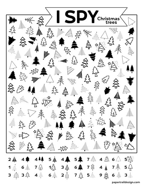 Free Printable I Spy Christmas Trees Party Activity Bestoka Best Diy