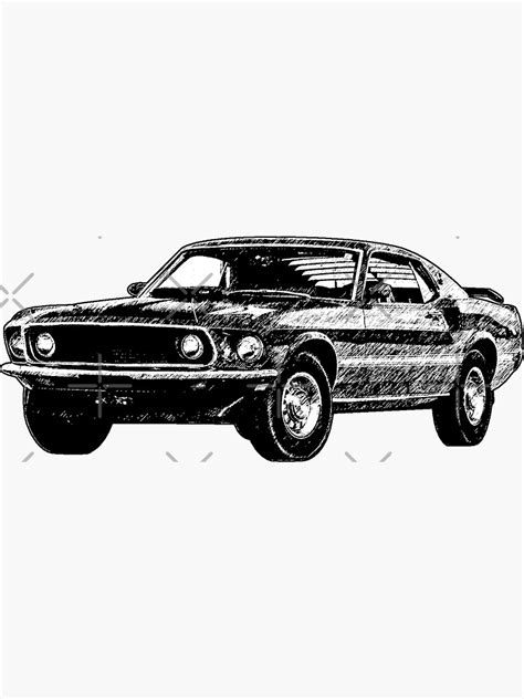 Ford Mustang Mach 1 1969 Sticker For Sale By Angsaldesign Redbubble