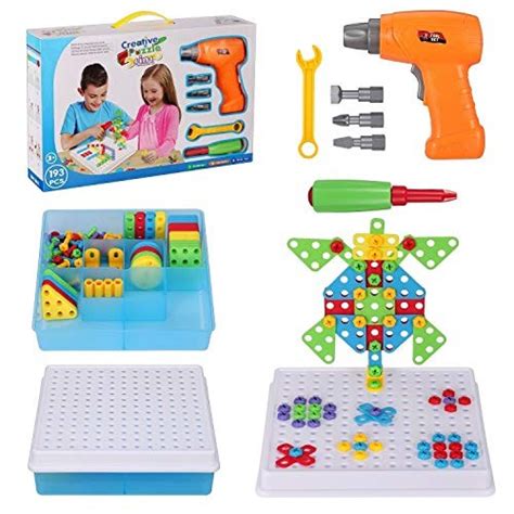 Creative Drilling Stem Toy Electric Drill Puzzle Building Set With Screw